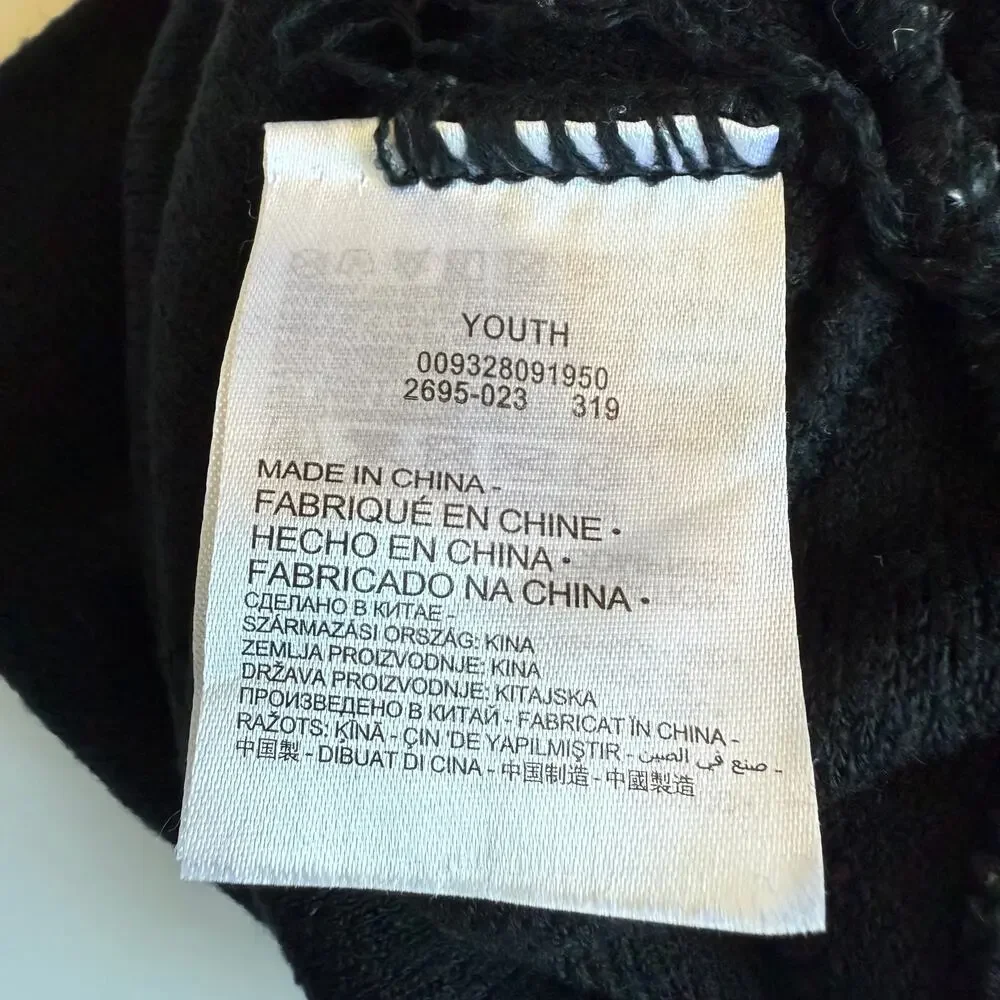 Nike Youth Black White Pom Pom Winter Beanie